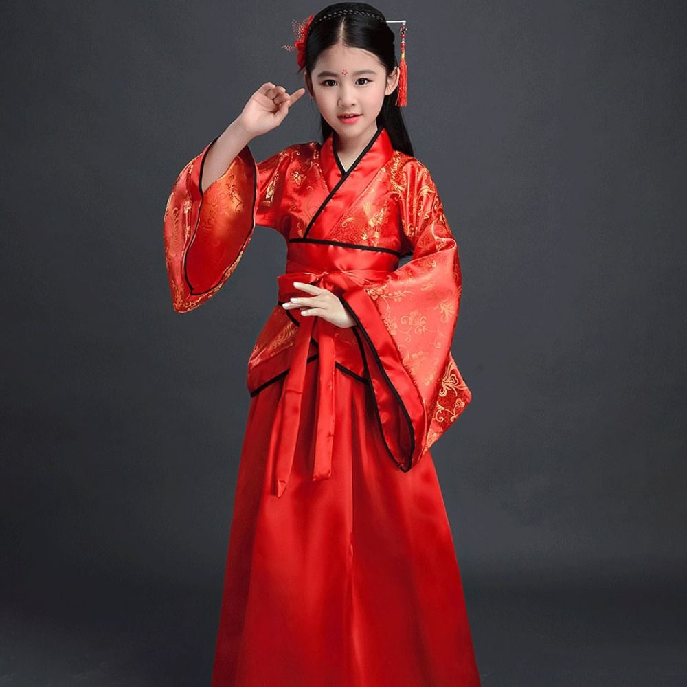패션 민족 어린이 고대 의상 인쇄된 실크 로브 중국 스 - Kids Ethnic Fashion 리뷰 및 가격