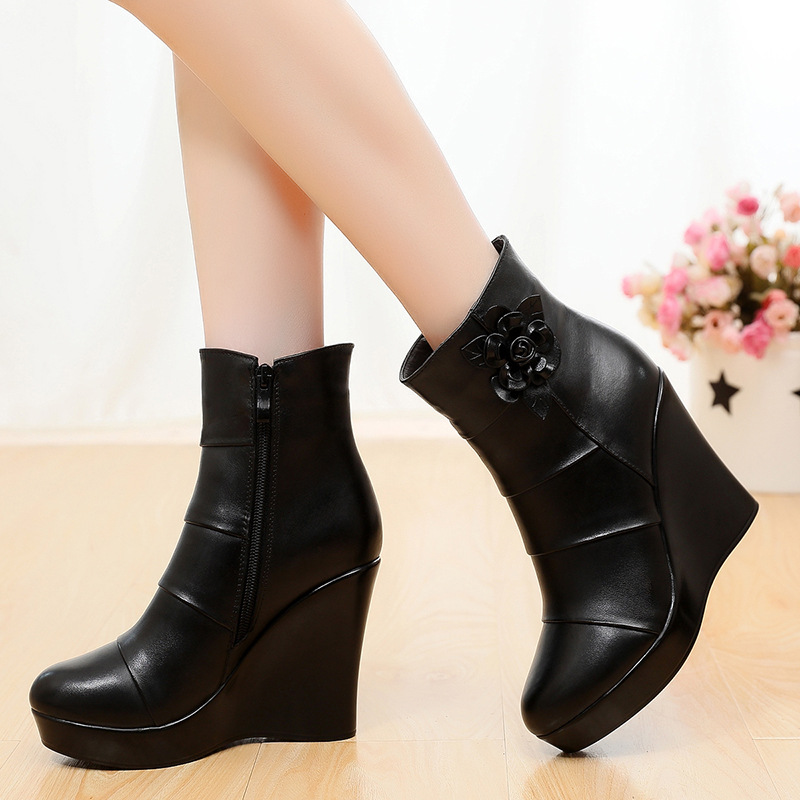 33-41 플러시 여성용 하이 부츠 플랫폼 부츠 웨지  - Ethnic Fashion For Women 리뷰 및 가격