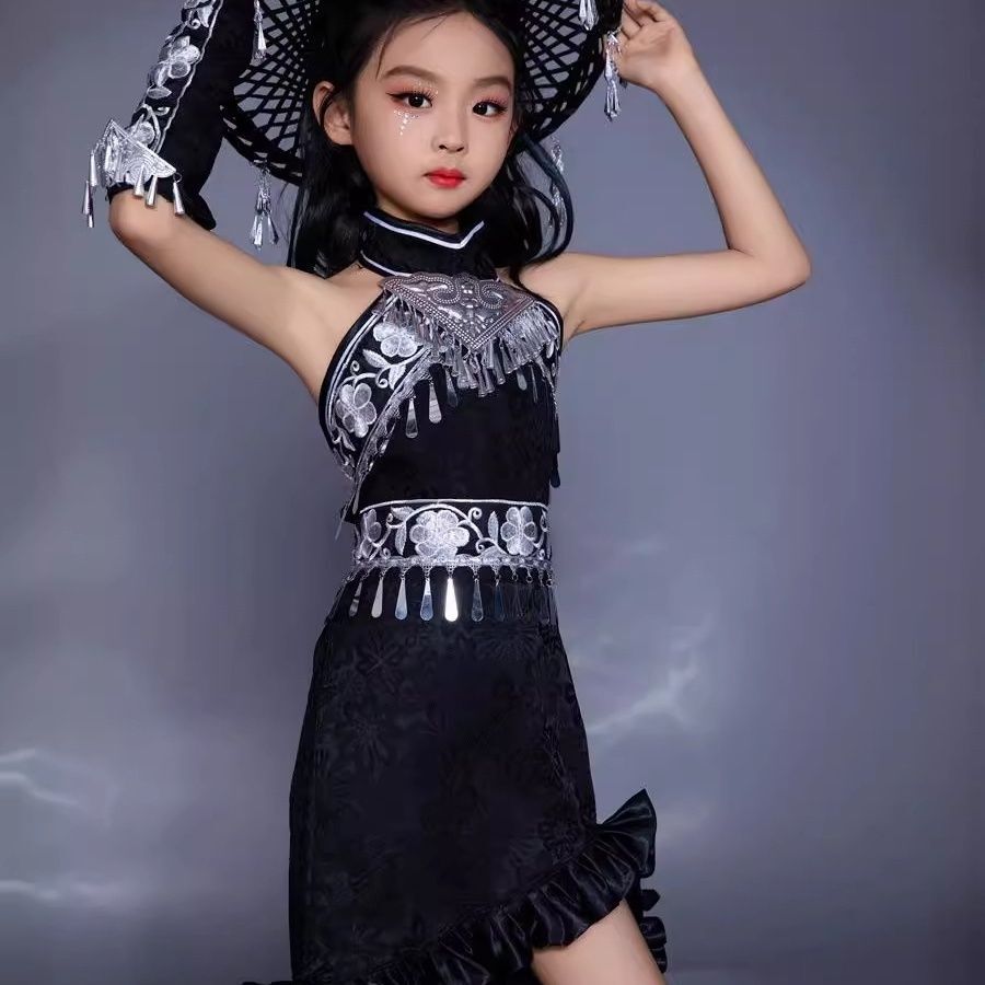 어린이 정장 트레일링 스커트 중국 민족 의상 런웨이 블 - Ethnic Dress Fashion Show 리뷰 및 가격