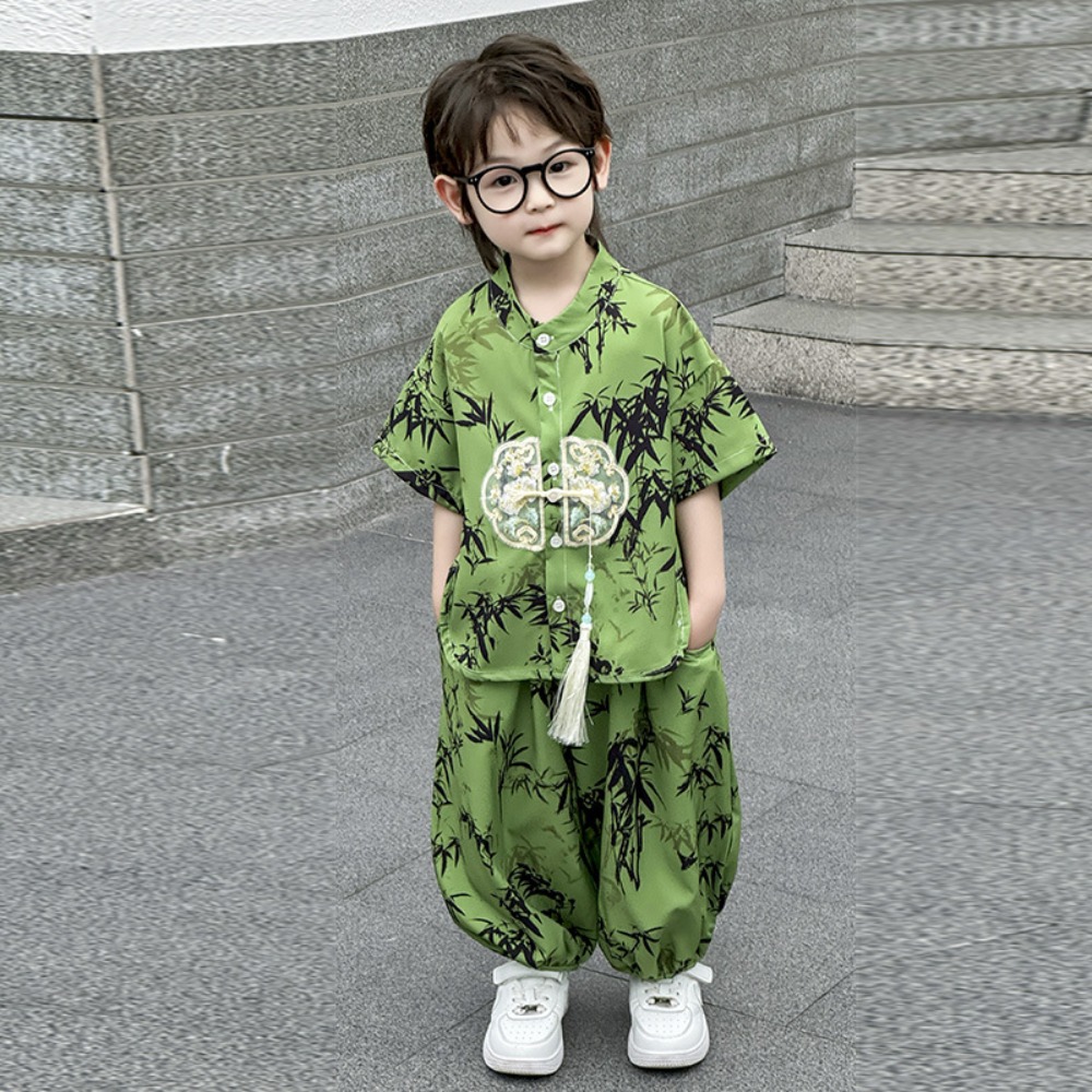 소년 세트 코스프레 공연 의상 여름 캐주얼 쿵푸 유니폼 - Kids Ethnic Fashion 리뷰 및 가격